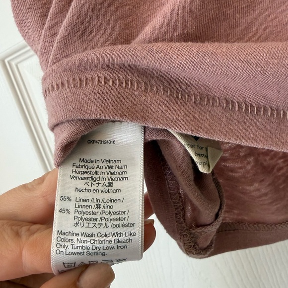 Madewell pink cropped top linen blend - Picture 4 of 4